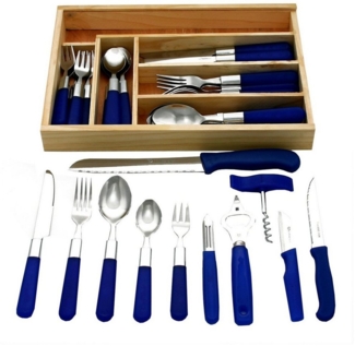 37-teiliges Starter-Set mit blauen Griffen, Serie MILANO