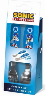 Sonic Kinderbesteck Sonic der Igel Speed Metall-Ergo-Besteckset, 2-teilig (2-tlg), Edelstahl