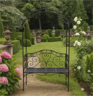 HTI-Living Gartenbank Gartenbank mit integriertem Rosenbogen (Stück, 1-St, 1 Gartenbank), Romantisches Highlight für Ihren Garten