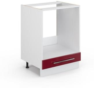 Vicco Küchenschrank Hängeschrank Unterschrank Küchenzeile Hochglanz Fame-Line (Bordeaux Hochglanz, Herdumbauschrank 60 cm)