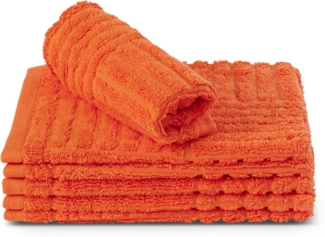 ROSS Waschhandschuh CARRE, (Packung, 6-St), 100% Baumwolle, Rippenstruktur, große Farbauswahl