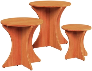 vidaXL Couchtisch 3 pcs Wachsbraun 46 x 46 x 47 cm Massivholz Kiefer 873570