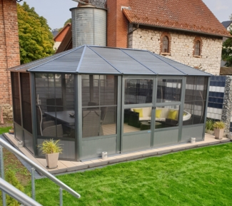 Sojag Aluminium Pavillon Wintergarten Charleston | Anthrazit | 384 x 594 x 281 cm