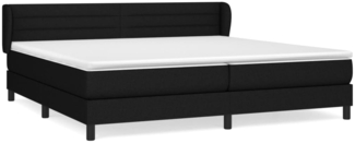 vidaXL Polsterbett mit Matratze Stoff Schwarz 200x200 cm