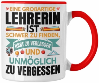Trendation Tasse Trendation - Lehrerin Abschiedsgeschenk Tasse Geschenk zum Abschied Kl