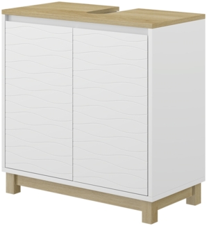 Waschbeckenunterschrank Livia Weiß 60 x 60 cm mit 2 Türen Vicco