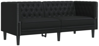 vidaXL Chesterfield-Sofa 2-Sitzer Schwarz Kunstleder 372659