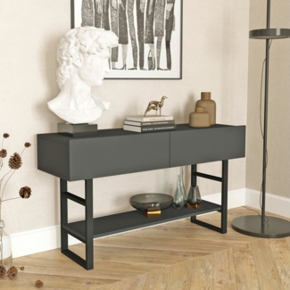 Konsolentisch Lappeenranta 139x43x76cm Anthrazit/Schwarz [en. casa]