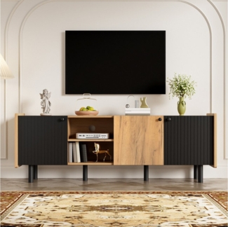Ulife Lowboard Fernsehtisch, TV-Board, TV-Ständer, TV-Schrank, 160 x 38 x 57 cm (1 St), mit Drei Türen und Zwei Offenen Fächern