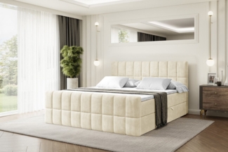 ALTDECOR Boxbett MIAMI-Z (Multipocket-Matratze H4, H3 Matratze Bonellfederung, Topper, Kopfteil), Doppelbett mit Fußteil