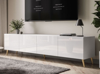 ALLHOUSE24 TV-Schrank LOGANTE 200 cm Breite Unterschrank TV Lowboard Metall Füße 200 cm Breite