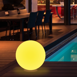 wuuhoo® LED Solarlampe Gloria mit 16 Farben 20-50cm, wetterfester und dimmbarer LED Kugel mit Fernbedienung, Solar Kugellampe für Drinnen und Draußen, Gartenlampe, Gartenbeleuchtung 30 cm