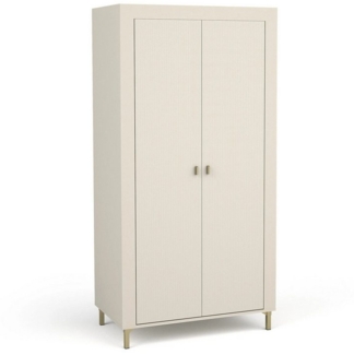 Beautysofa Drehtürenschrank Zweitürer MOSSA mit zwei Ablageflächen und einer Kleiderstange