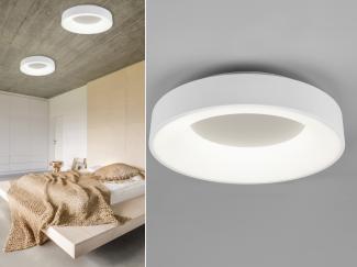 Trio Leuchten LED Deckenleuchte Girona 671210131, Metall Weiß matt, Acryl, inklusiv 27 Watt LED, Dimmer, Memory Funktion, Na