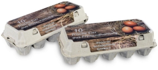 Funny Eierbecher 10er Eierkartons, Pappe, 154 Stück, Bodenhaltung, Freilandhaltung