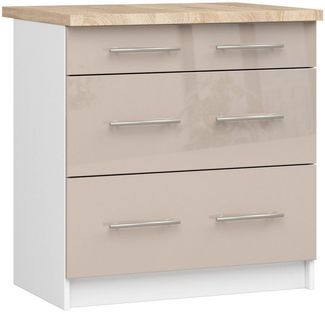 Raumhirsch Furniture Unterschrank Moderner Küchenunterschrank - 3 Schubladen - Küchenmodul (viele Farbvarianten, Maße 60 x 80 x 46 cm) - Hochwertig & stabil