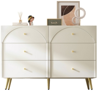 MODFU Sideboard Schubladenkommode (Kommode mit 6 Schubladen, Highboard für Esszimmer Schlafzimmer)