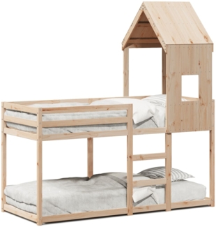 vidaXL Etagenbett mit Dach 80x200 cm Massivholz Kiefer 3281994
