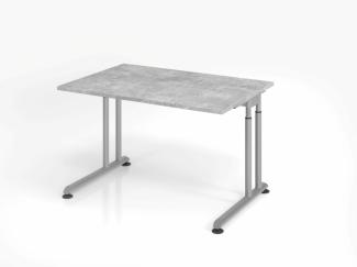 Schreibtisch C-Fuß 120x80 cm Beton/Silber