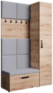 Beautysofa Garderobenschrank mit schmalem eintürigen Kleiderschrank mit Kleiderstange MARGARET I+IV (in 2 Breiten zur Auswahl) mit schmalem 1-türigen Kleiderschrank