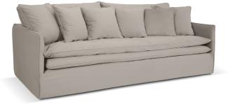 Micadoni Sofa Boho 4-Sitzer Samtstoff Dunkelbeige