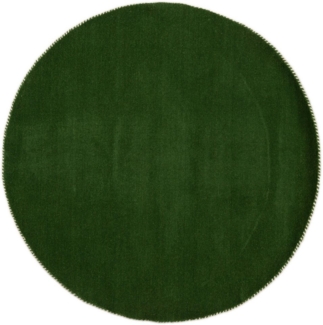 carpetfine Wollteppich Gabbeh Lola Uni, rund, Höhe: 14 mm, mit natürlichem Pflanzenmaterial von Hand gewebt, auch als Läufer