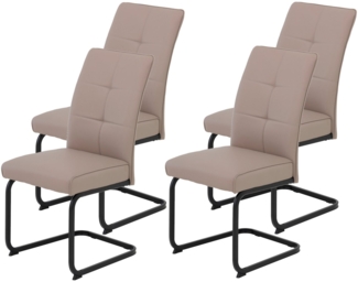 HELA Freischwinger Freischwinger TOLEDO mit Komfortsitz, gepolstert, Bezug Microfaser (Set, 4 St), Esszimmerstuhl, pflegeleicht, Vierkantrohrgestell pulverbeschichtet