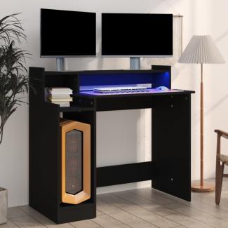 vidaXL Schreibtisch mit LEDs Schwarz 97x45x90 cm Holzwerkstoff 805553