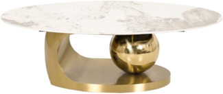 Livin Hill Couchtisch Modig Goldene Beine, weißes Oberteil M58