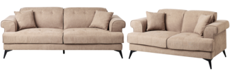 5-Sitzer Sofa Set Stoff hellbraun SKIVE