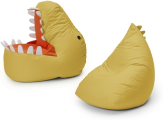 LUMALAND Kindersitzsack-Set "Dino" (2-tlg.) - indoor & outdoor - Senfgelb