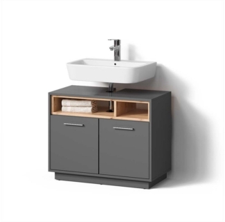 Livinity® Waschbeckenunterschrank Temo, Anthrazit, 80 x 64 cm