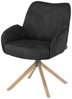 2er Set RILEY Armlehnstuhl schwarz Lederfaserstoff Taurus 62cm x 88cm x 65cm