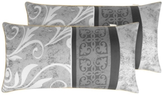 Aymando Kissenbezüge Vena-Grey, (2 Stück), 100% Baumwolle Mako Satin, 40x80cm