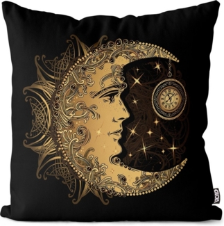 VOID Kissenbezug, (1 Stück), Alchemie Mond Sonne Sterne gold sonne astrologie zeichnung elemente k