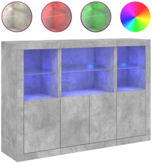 vidaXL Sideboards mit LED-Leuchten 3 Stk. Betongrau Holzwerkstoff 3209110
