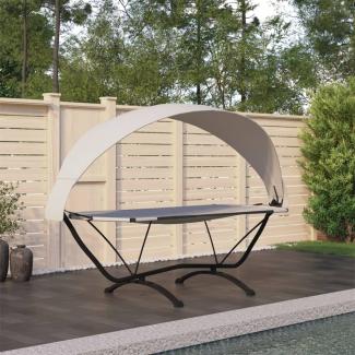 vidaXL Outdoor-Loungebett mit Dach Creme Stahl und Oxford-Stoff 317601