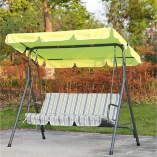 Angel Living Hollywoodschaukel Gartenschaukel 3-Sitzer, Verstellbares Sonnendach, Abnehmbare Kissen, 3,00-Sitzer, Metallrahmen, Hollywoodschaukel mit Liegefunktion für Erwachsene