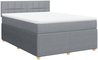 vidaXL Boxspringbett mit Matratze Hellgrau 160x200 cm Stoff 3287507