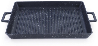 BBQ Grill Pfanne Schale Platte Gusseisen Antihaftbeschichtet 40x25cm
