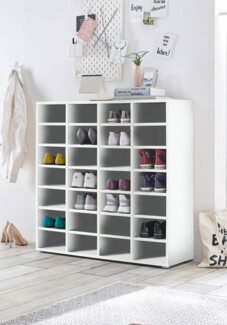 Regal >Boots< in Weiß matt - 92x98x33cm (BxHxT)