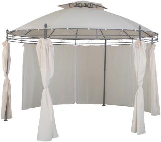 Pavillon ⌀3,5 m Gartenpavillon wasserdicht inkl. Seitenteile Pergola beige
