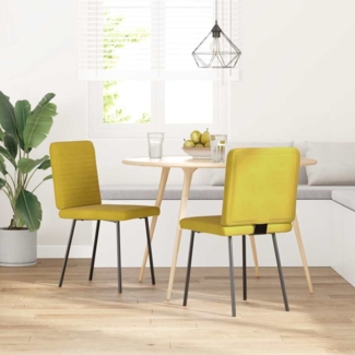 vidaXL Esszimmerstühle 2 Stk. Gelb Samt 4101140