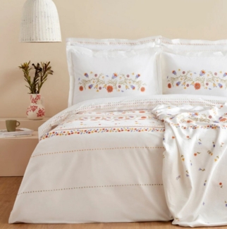 Karaca Bettwäsche Clarice 100% Baumwolle Doppelbett Duvet Pike Bettbezug Set