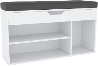 Domando Schuhschrank Loreto M2 Modern für Flur Breite 104cm, mit gemütlichem Sitzkissen in Weiß Matt