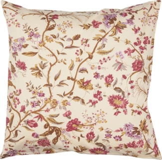 Ib Laursen - Kissenbezug Kissenhülle 50x50cm Beige Lila Rosa Blumen 19111-00