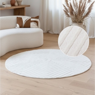 Tapiso Teppich HYGGE, rund, Höhe: 9 mm, Wohnzimmer, Schlafzimmer, pflegeleicht