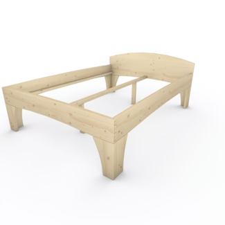 Holzbett (Fichte) "Rosi" 160 x 220 cm 58 cm mit Kopfteil Massivholzbett Bett