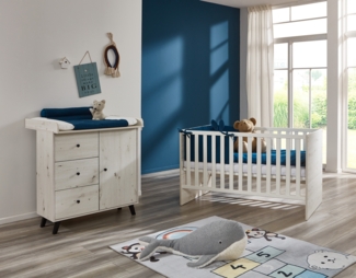 Babymöbel-Sparset »Lavea« 2-teilig, Wickelkommode, Babybett, White Oak, Arthur Berndt