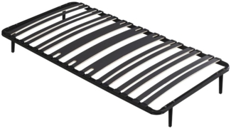 Vente-unique - Gestell Lattenrost 90 x 190 cm - 15 Latten - 3 Zonen für verstärkten Halt im Lendenbereich - Mit Füßen - Schwarz - CERRISI von YSMÉE